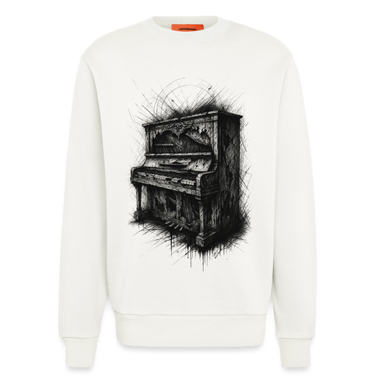 Organic Relaxed Crew Neck Made in EU - Sweatshirt “Notas da Alma” - OFF WHITE