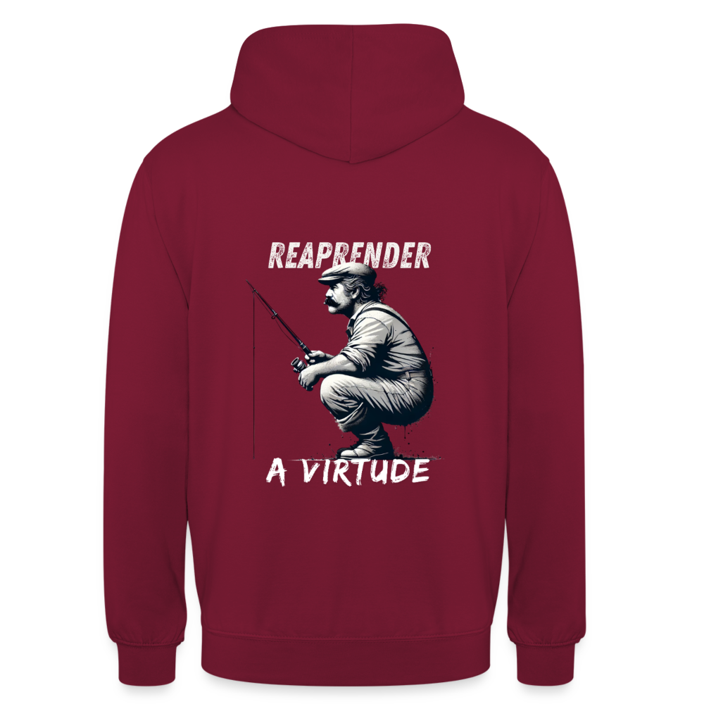 Hoodie “Reaprender a Virtude” – Edição Resiliência - bordeaux